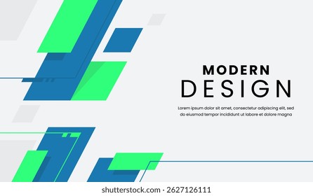 Ilustración vectorial de fondo geométrico abstracto azul y verde