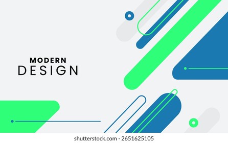 Ilustración vectorial de fondo geométrico abstracto azul y verde