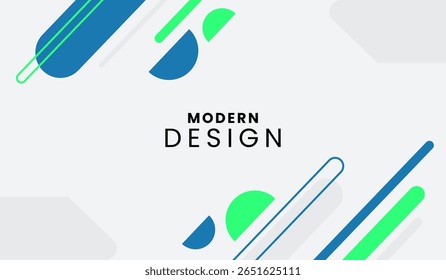 Ilustración vectorial de fondo geométrico abstracto azul y verde