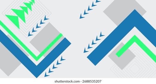 Ilustración vectorial de fondo geométrico abstracto azul y verde