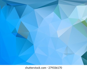 Blue and Green abstract geometric rumpled triangular low poly style vector illustration graphic background
