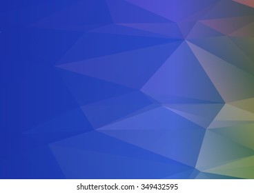 Blue green abstract geometric rumpled triangular low poly style illustration graphic background. Raster polygonal design for business.