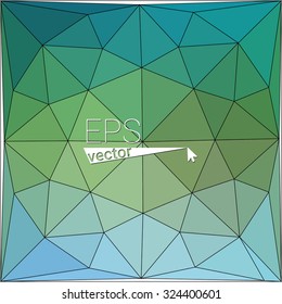 Blue / green abstract gradient gem geometrical polygonal background. Vector eps.