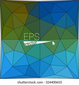 Blue / green abstract gradient gem geometrical polygonal background. Vector eps.