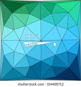 Blue / green abstract gradient gem geometrical polygonal background. Vector eps.