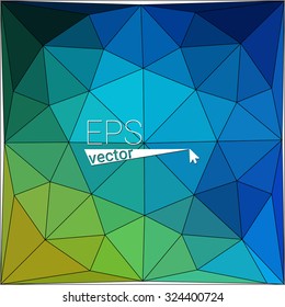 Blue / green abstract gradient gem geometrical polygonal background. Vector eps.