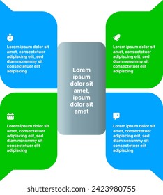 Blue green abstract infographic for business education presentations