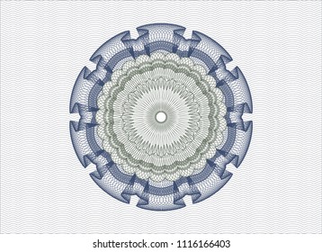 Blue and green abstract linear rosette
