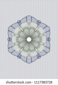 Blue and green abstract linear rosette