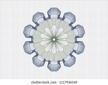 Blue and green abstract linear rosette