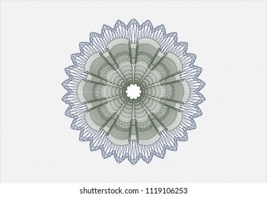 Blue and green abstract linear rosette