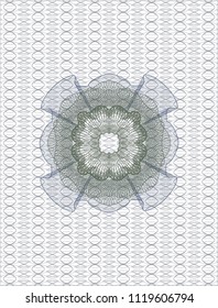 Blue and green abstract linear rosette