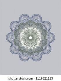 Blue and green abstract linear rosette