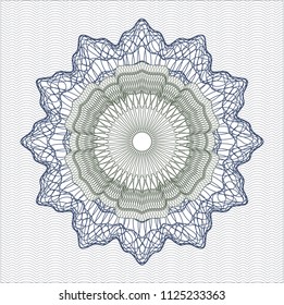 Blue and green abstract linear rosette