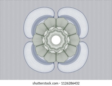 Blue and green abstract linear rosette