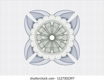 Blue and green abstract linear rosette