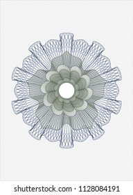 Blue and green abstract linear rosette