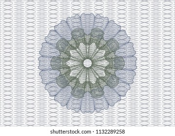 Blue and green abstract linear rosette