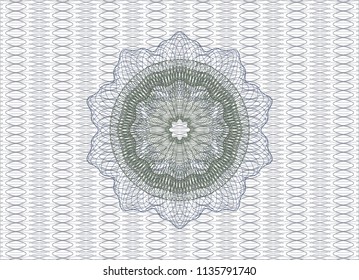 Blue and green abstract linear rosette