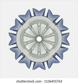 Blue and green abstract linear rosette