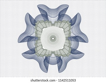 Blue and green abstract linear rosette