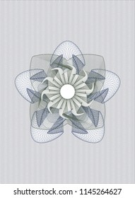 Blue and green abstract linear rosette