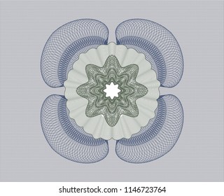 Blue and green abstract linear rosette