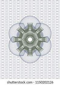 Blue and green abstract linear rosette