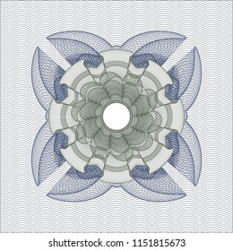 Blue and green abstract linear rosette