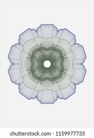 Blue and green abstract linear rosette