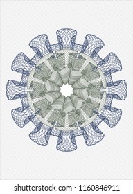 Blue and green abstract linear rosette