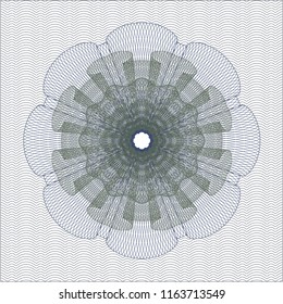 Blue and green abstract linear rosette