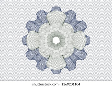 Blue and green abstract linear rosette