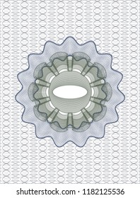 Blue and green abstract linear rosette