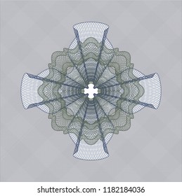 Blue and green abstract linear rosette