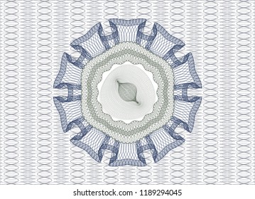 Blue and green abstract linear rosette