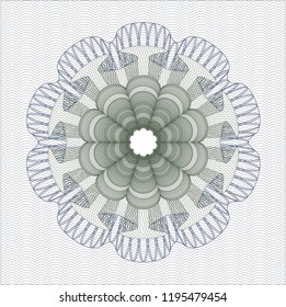 Blue and green abstract linear rosette