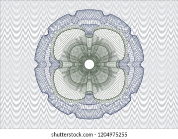 Blue and green abstract linear rosette