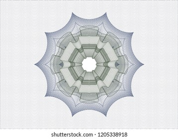 Blue and green abstract linear rosette