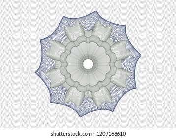 Blue and green abstract linear rosette
