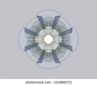 Blue and green abstract linear rosette