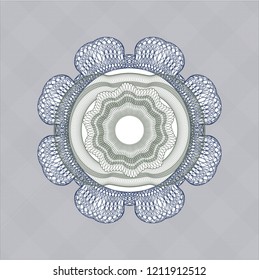 Blue and green abstract linear rosette