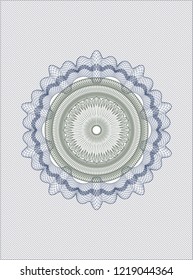 Blue and green abstract linear rosette