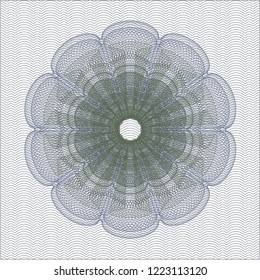 Blue and green abstract linear rosette