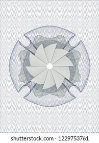 Blue and green abstract linear rosette