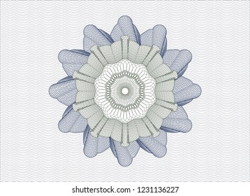 Blue and green abstract linear rosette