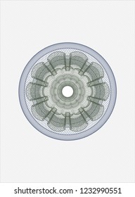 Blue and green abstract linear rosette