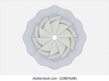 Blue and green abstract linear rosette