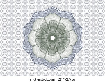 Blue and green abstract linear rosette