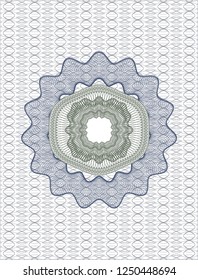 Blue and green abstract linear rosette